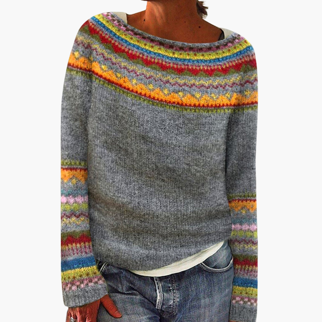 Maglione Donna in Lana Melange con Motivo Fair Isle | Altivaro
