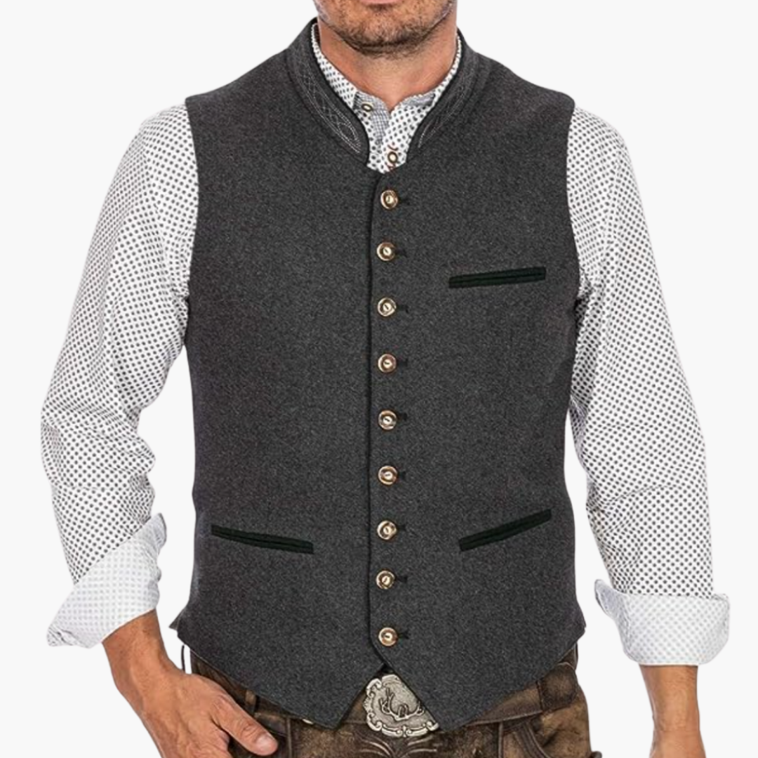 Gilet Uomo in Lana Elegante con Bottoni in Legno | Altivaro