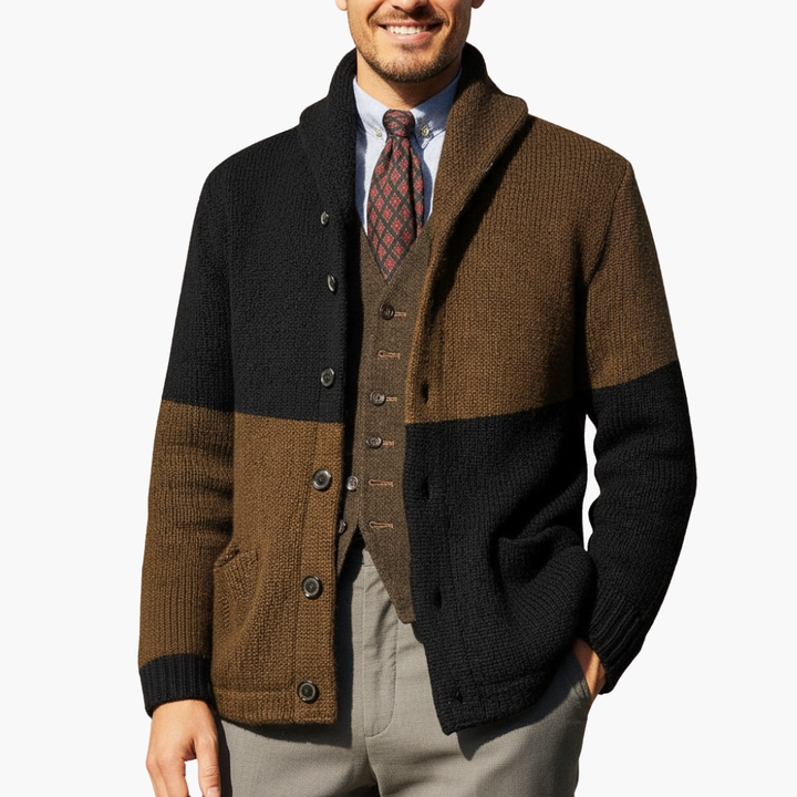 Cardigan Uomo Lana Bicolore | Altivaro