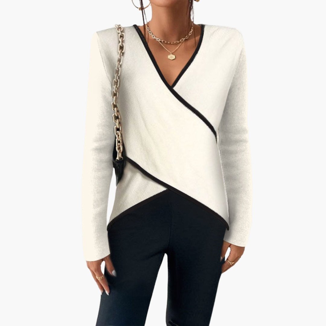 Maglione Donna Elegante con Scollo a V Incrociato | Altivaro