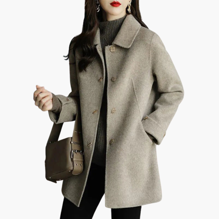 Long Women's Coat with Buttons | Altivaro