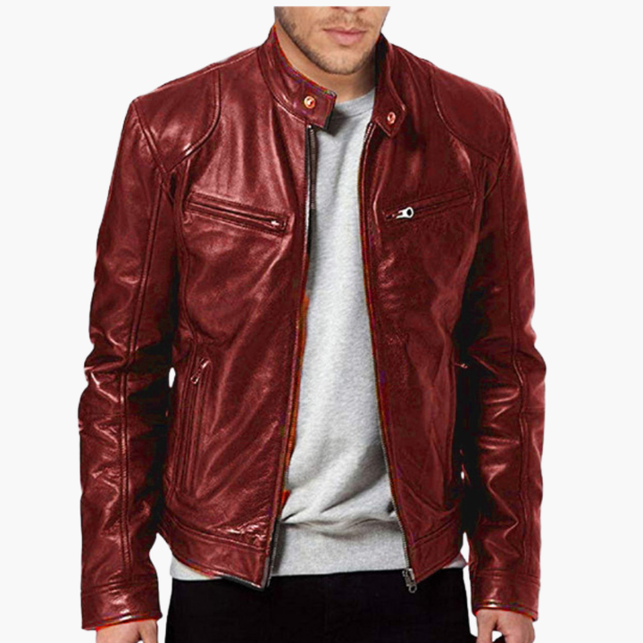 Giacca Uomo in Pelle Sintetica Casual Moto | Altivaro