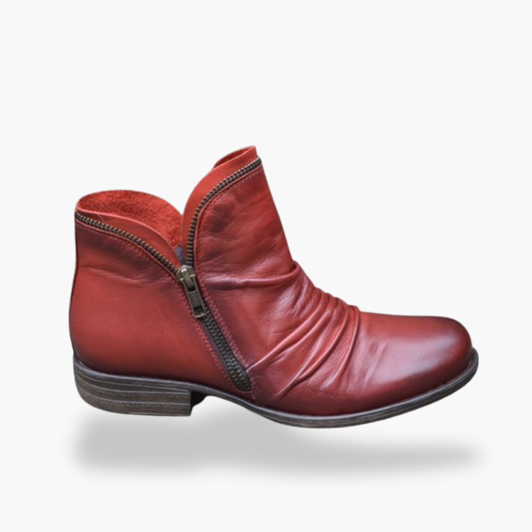 Women's leather orthopedic ankle boots with zipper | Altivaro