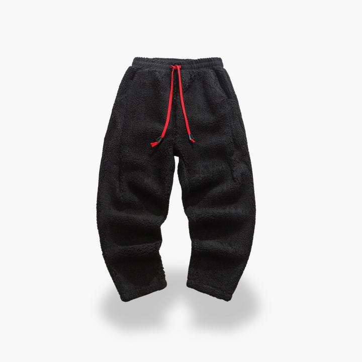 Pantaloni Uomo in Pile con Fascia Rossa | Altivaro