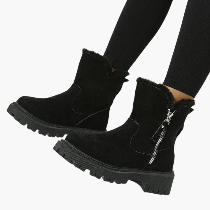 Women's orthopedic ankle boots with zipper and fur | Altivaro