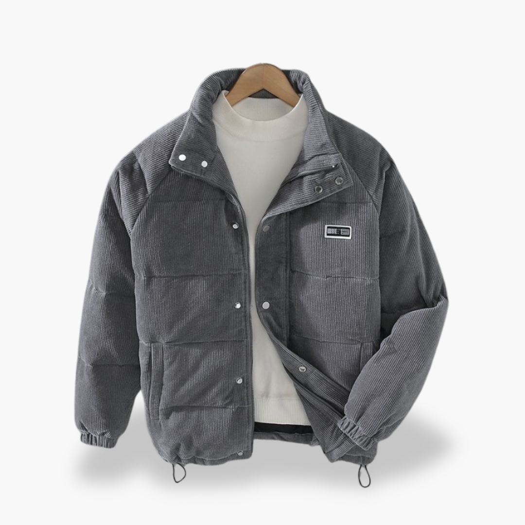 Men's Ribbed Cotton Jacket with Zip | Altivaro
