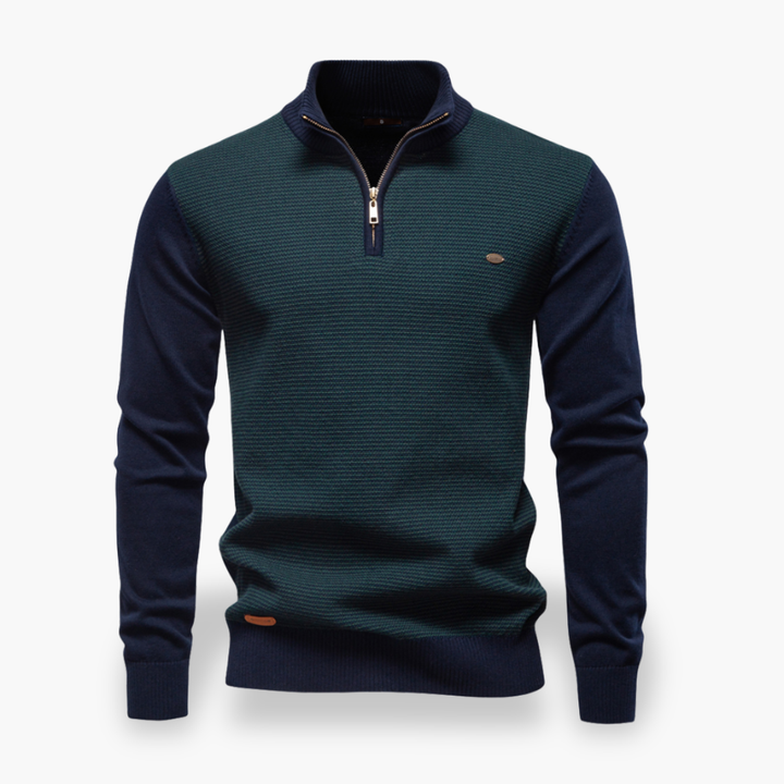 Maglione Uomo Mezza Zip a Maglia Fine | Altivaro