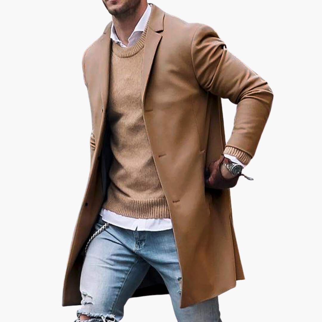 Elegant Men's Coat in Synthetic Wool | Altivaro