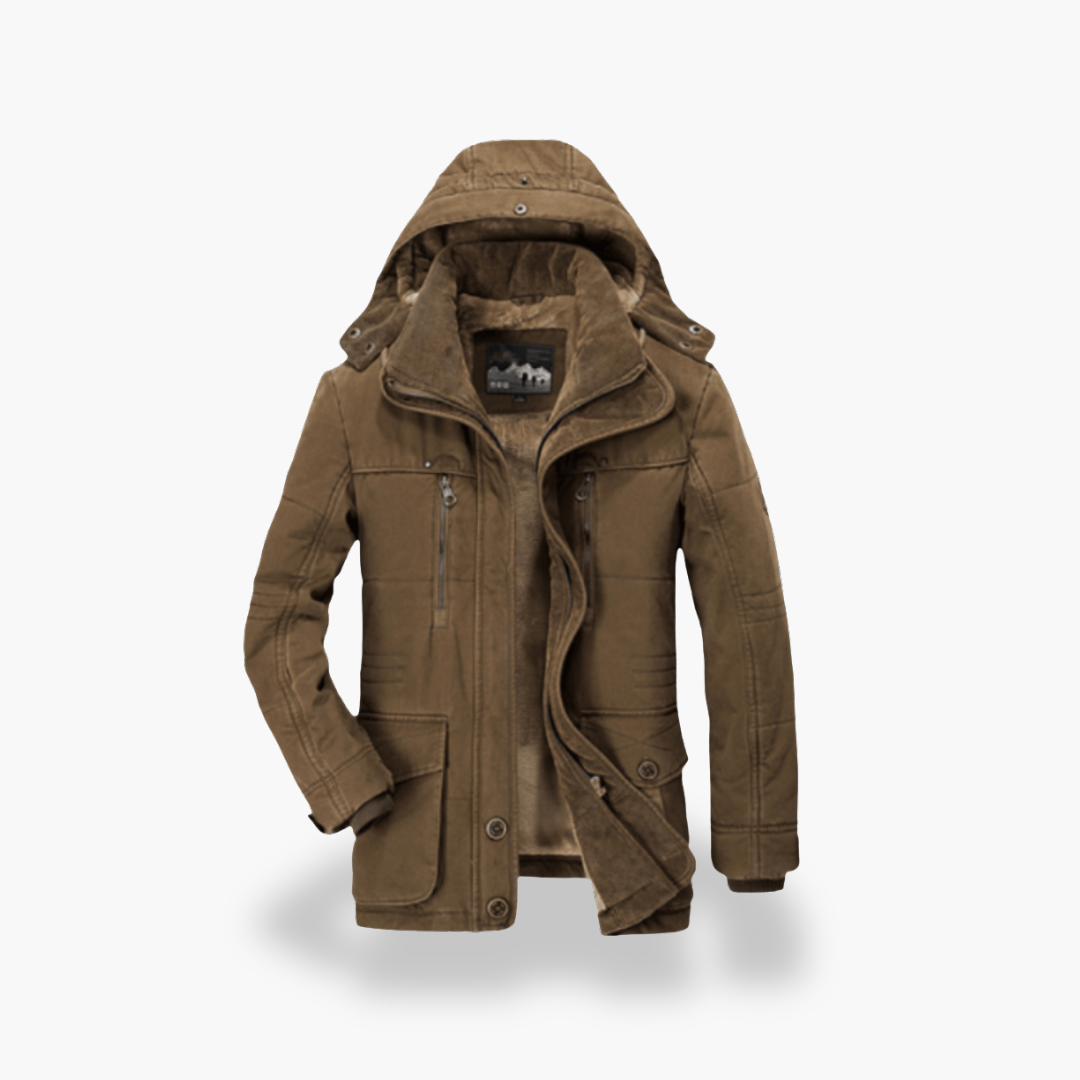 Men's Winter Jacket with Hood Lined with Fleece | Altivaro
