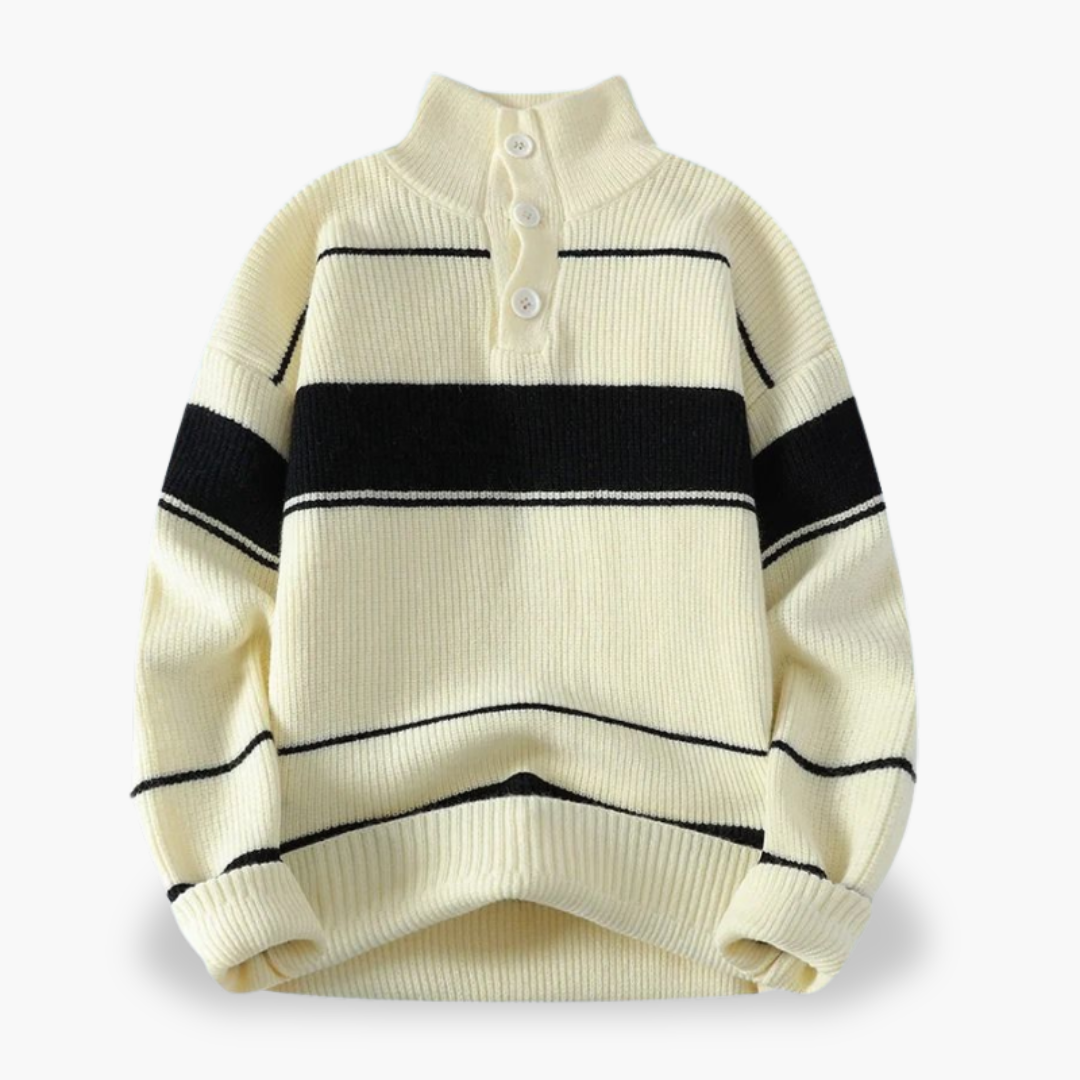 Turtleneck Sweater with Stripes for Men | Altivaro
