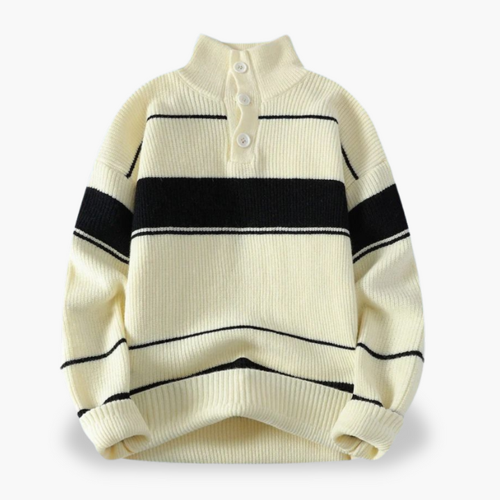 Turtleneck Sweater with Stripes for Men | Altivaro