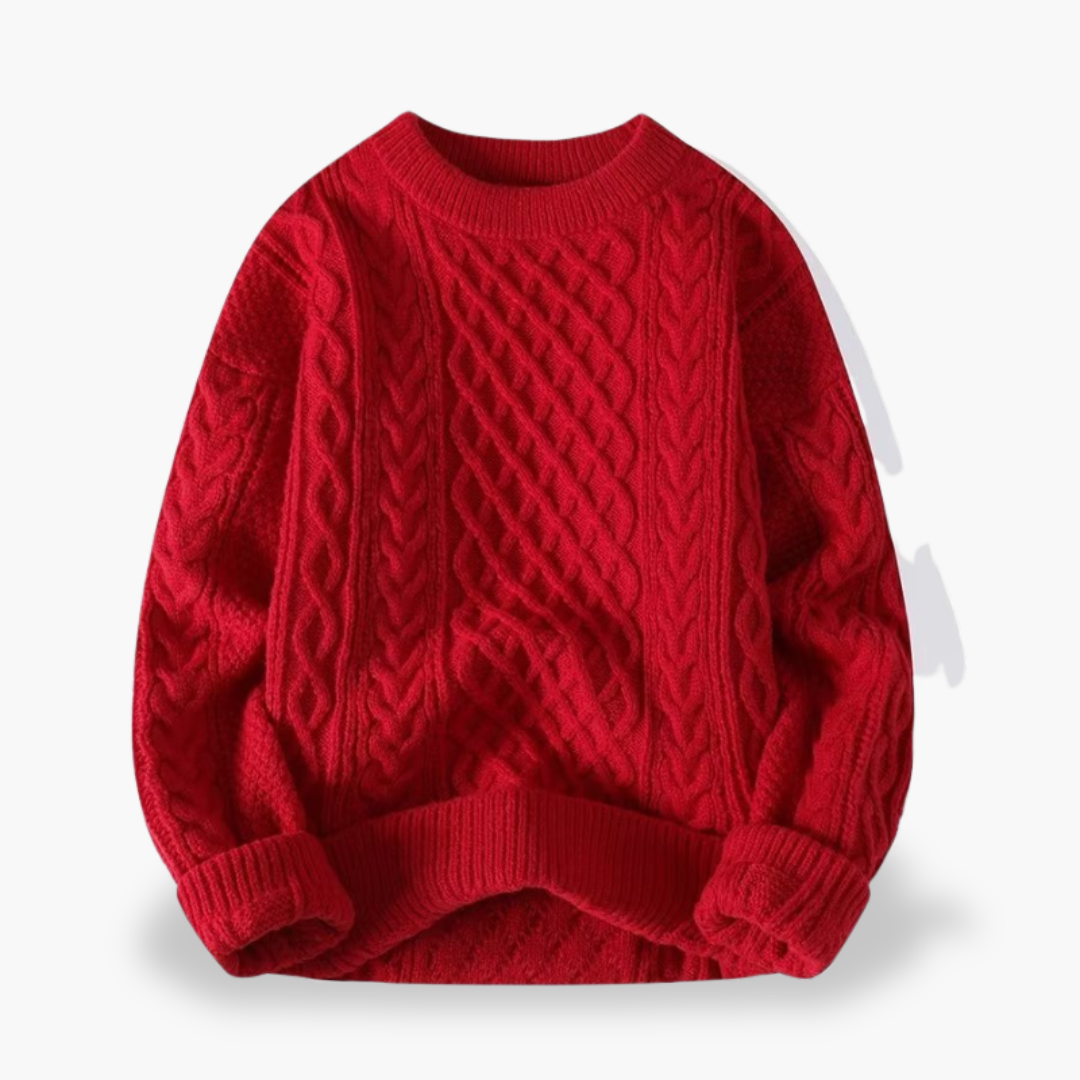 Maglione Uomo in Lana a Treccia con Girocollo | Altivaro