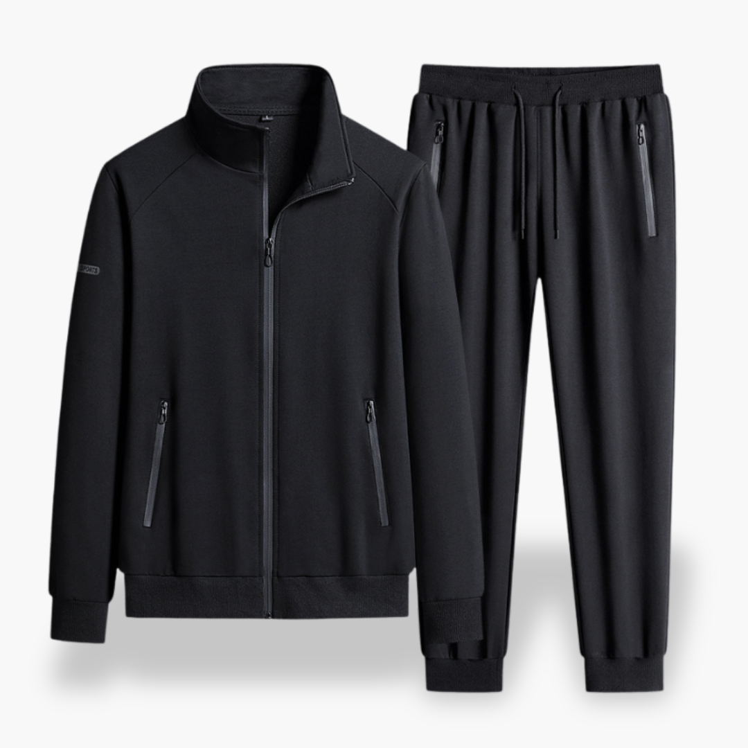 Men's cotton tracksuit with zip and logo | Altivaro