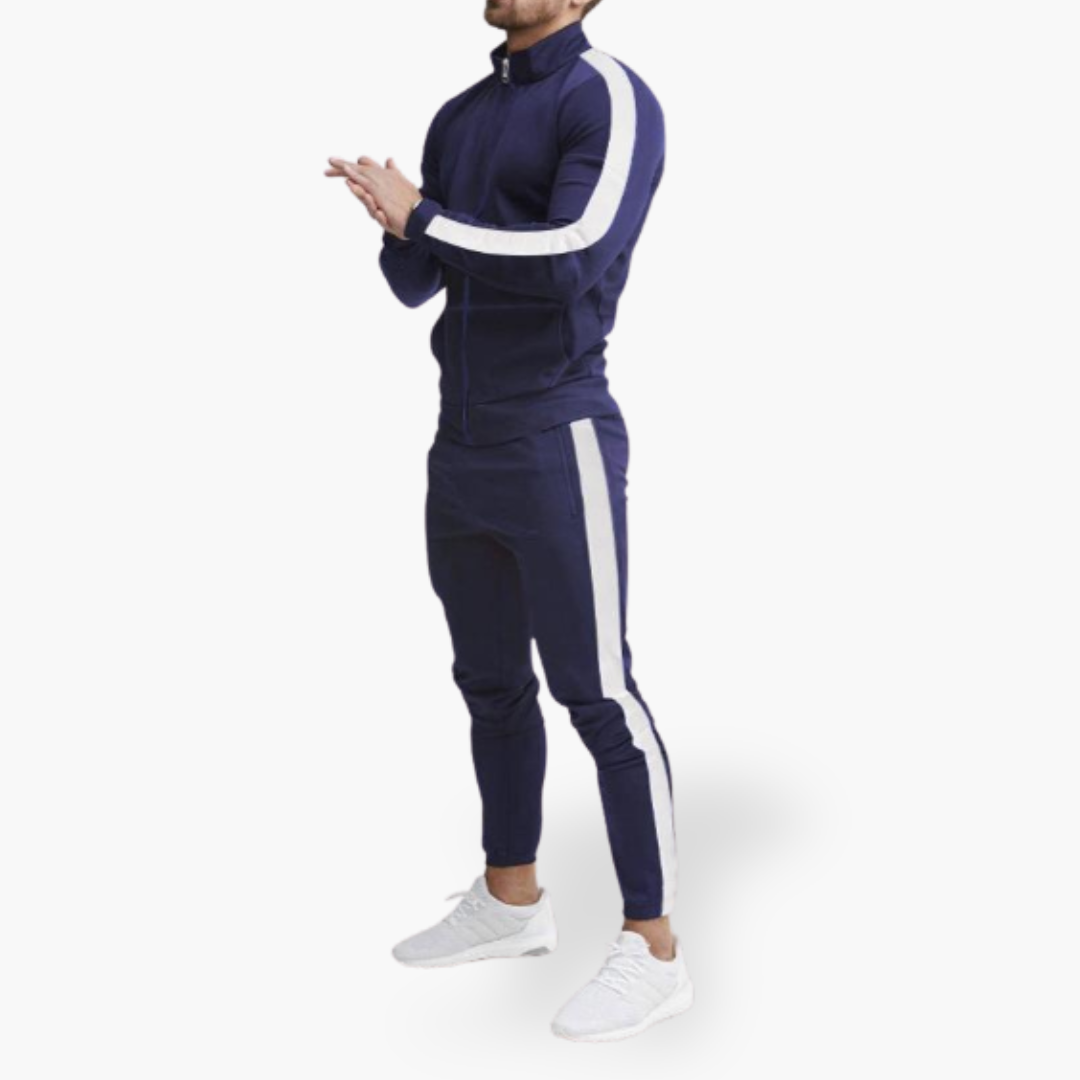 Men's Slim Fit Sports Jumpsuit with Side Stripe | Altivaro