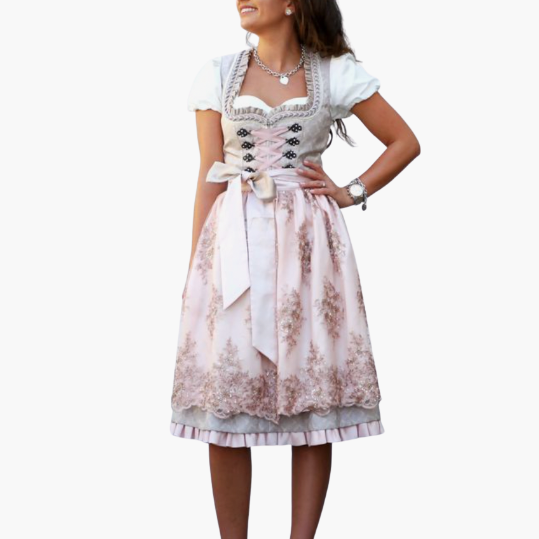 Dirndl Donna Tradizionale Pizzo Gonna Media Abito Bavarese | Altivaro