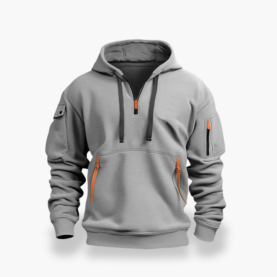 Felpa con cappuccio e zip da uomo con tasche | Altivaro