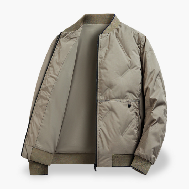 Men Quilted Synthetic Bomber Jacket | Altivaro