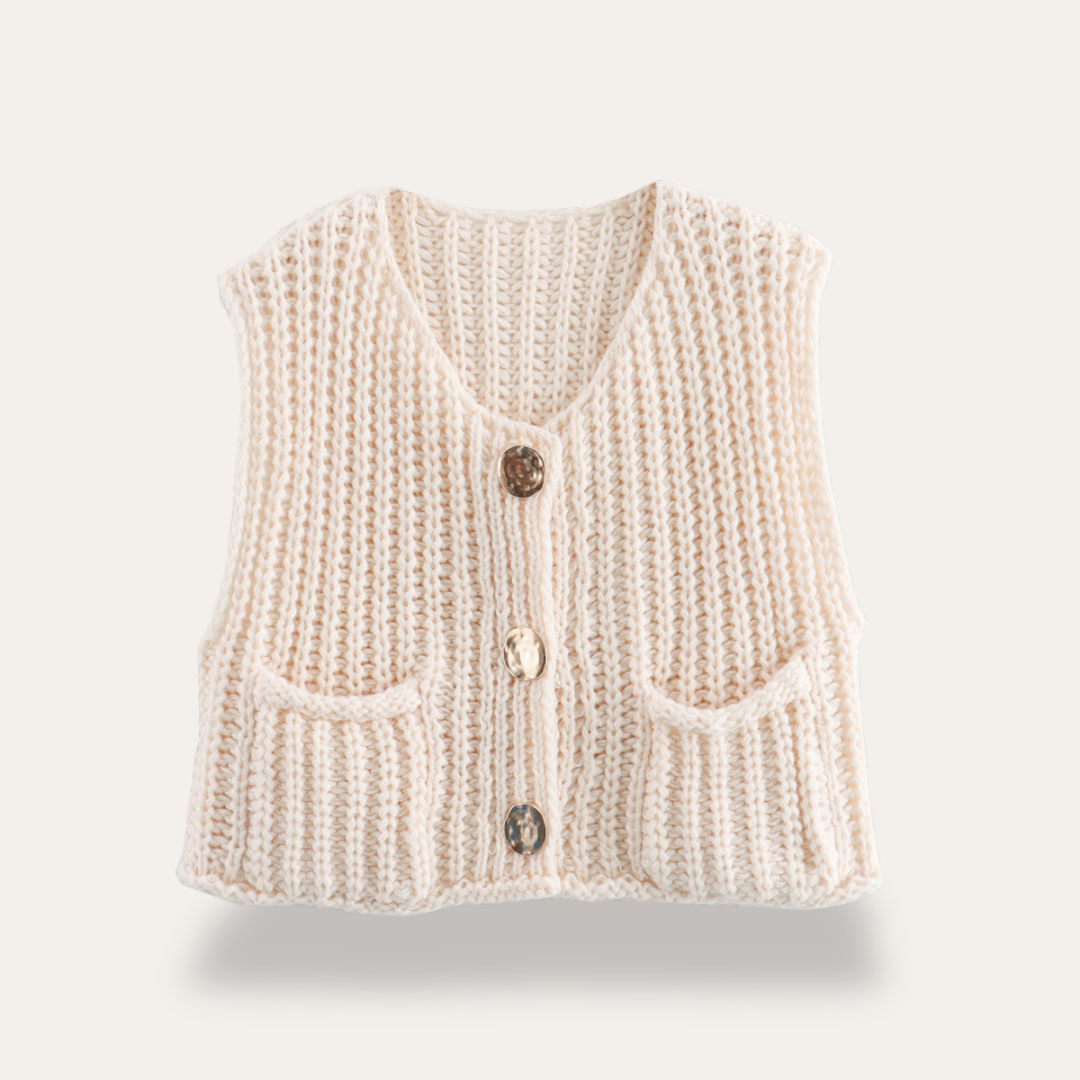 Gilet Donna Maglia Lavorato Gilet Senza Maniche Tasche | Altivaro