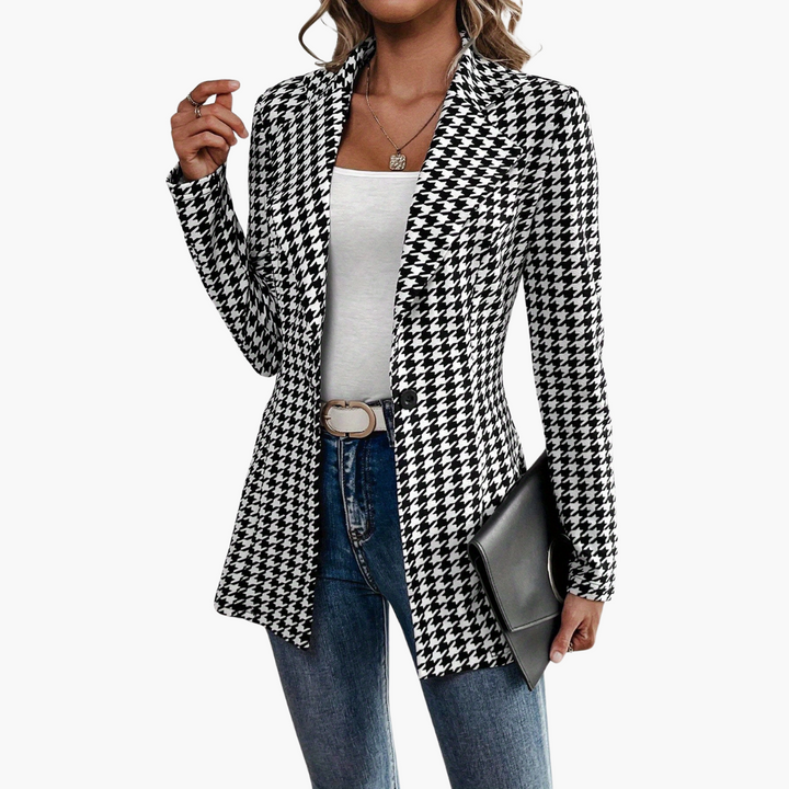 White and Black Checkered Jacket for Women | Altivaro