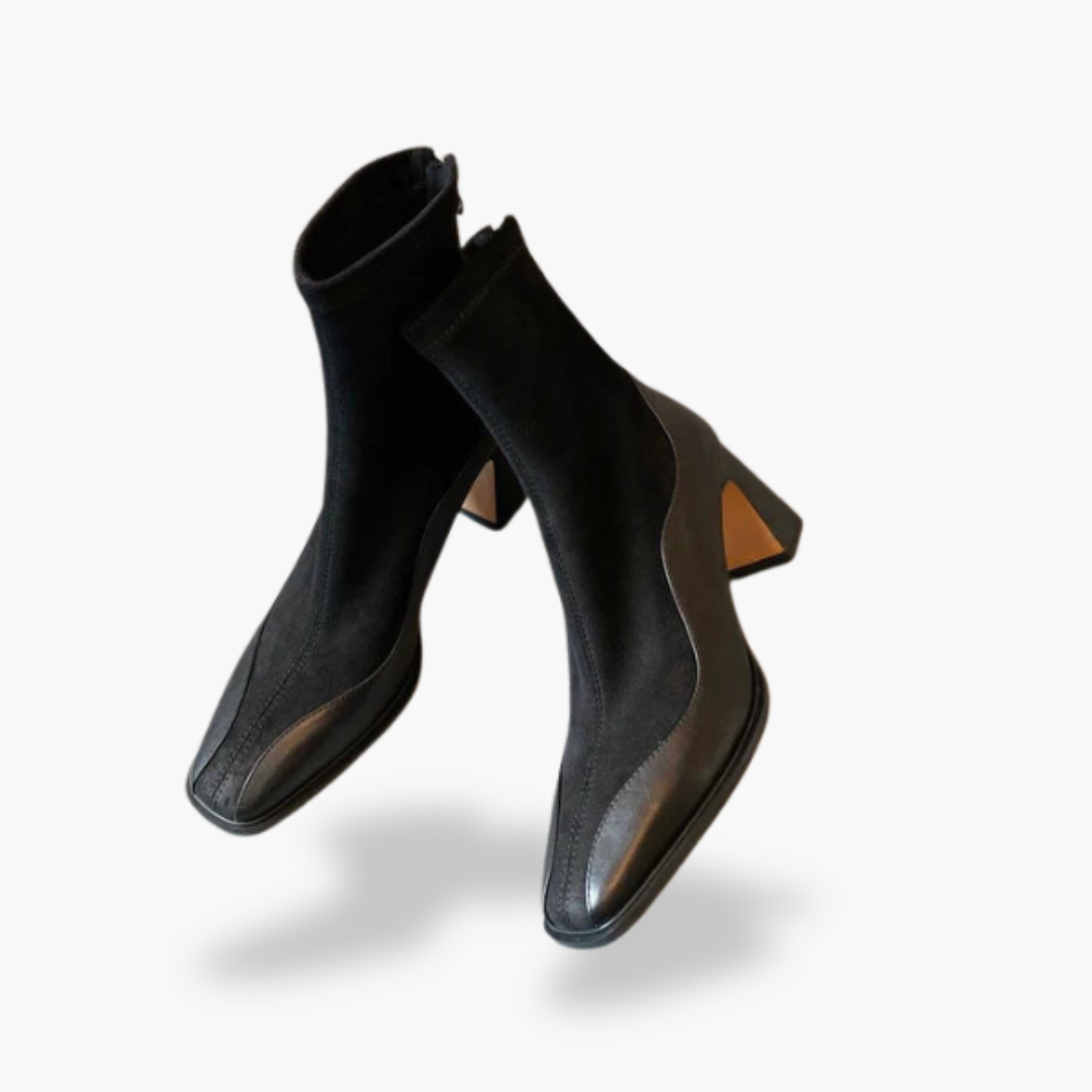 Women's Orthopedic Ankle Boots in Black and Brown Leather with Heel | Altivaro