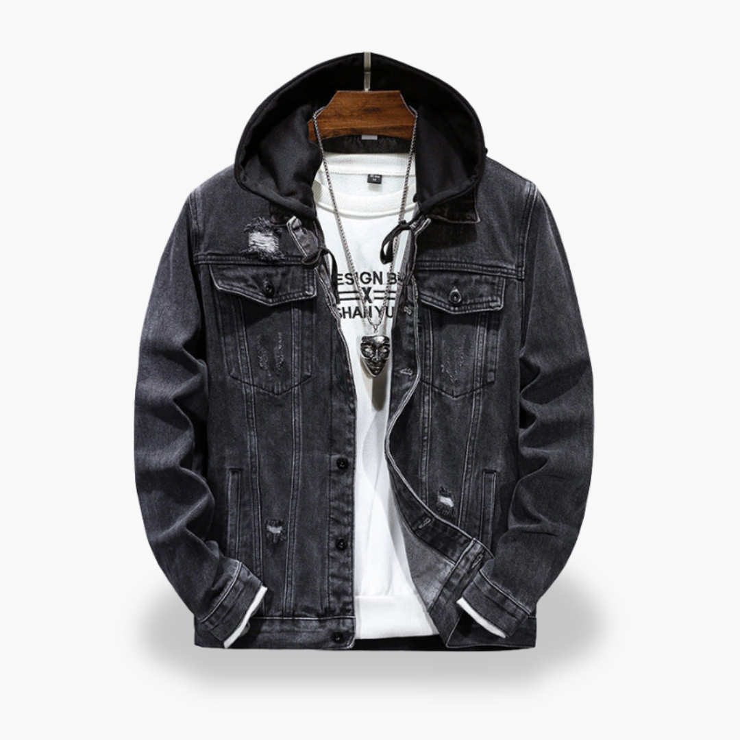 Men's Denim Jacket with Hood | Altivaro