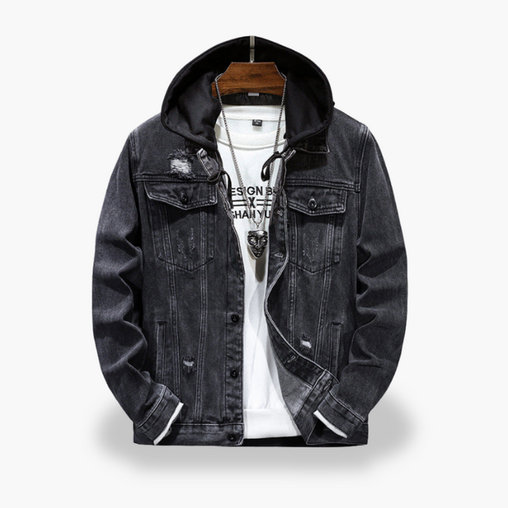 Men's Denim Jacket with Hood | Altivaro
