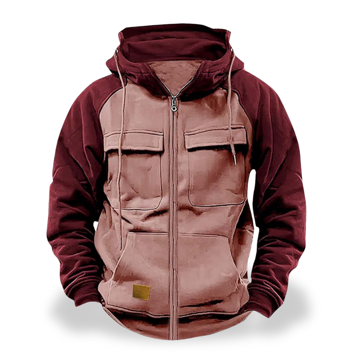 Felpa Uomo con Cappuccio Zip Tasche Casual | Altivaro