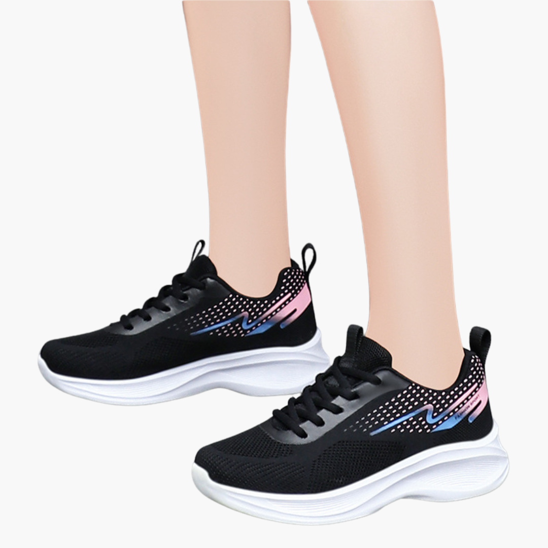Scarpe sportive ortopediche da donna in rete bianca e nera | Altivaro