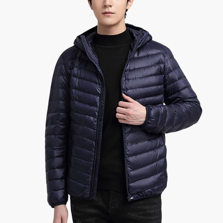 Men's Lightweight Winter Down Jacket with Windproof Hood | Altivaro