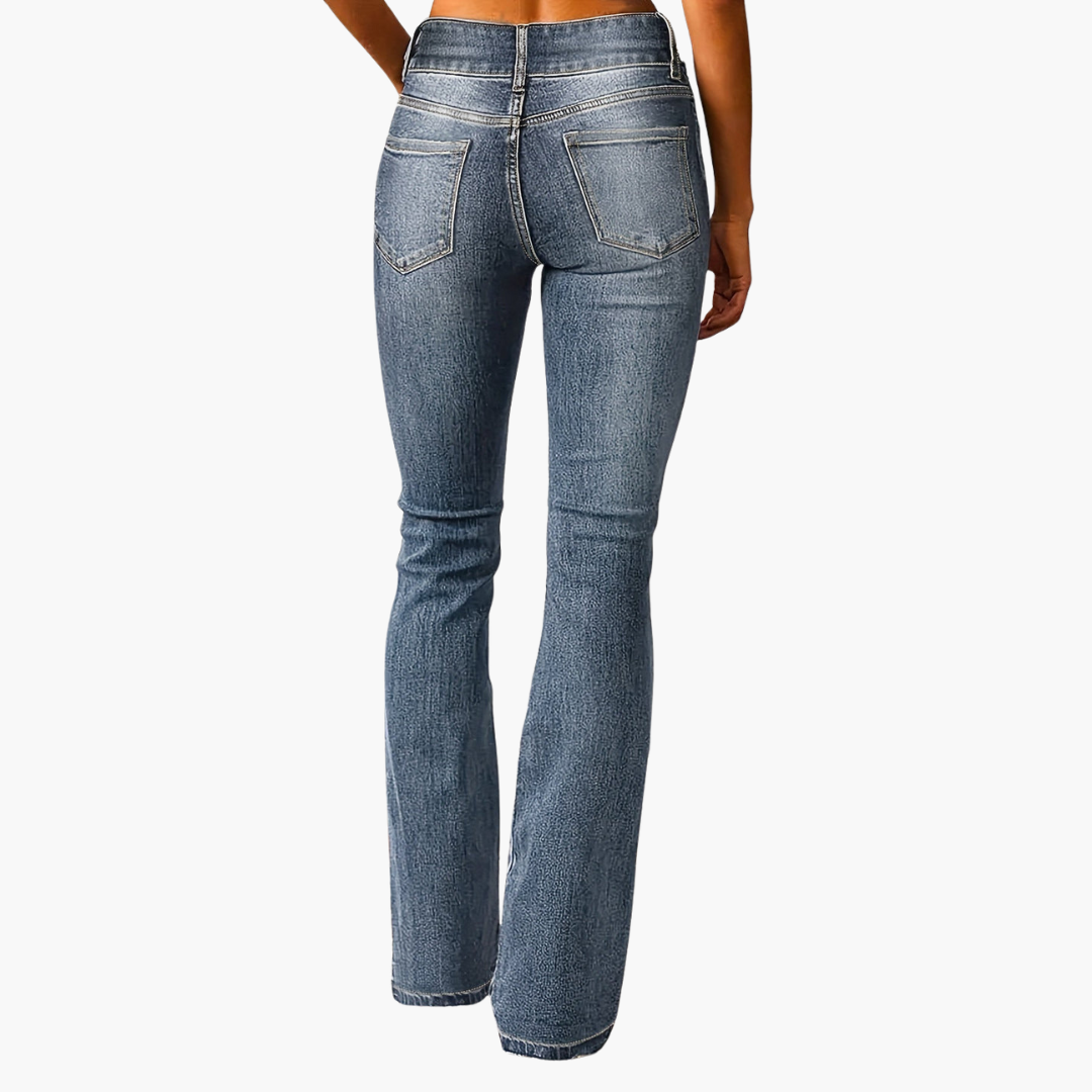 Jeans Bootcut Donna con Vita Alta e Bottoni | Altivaro