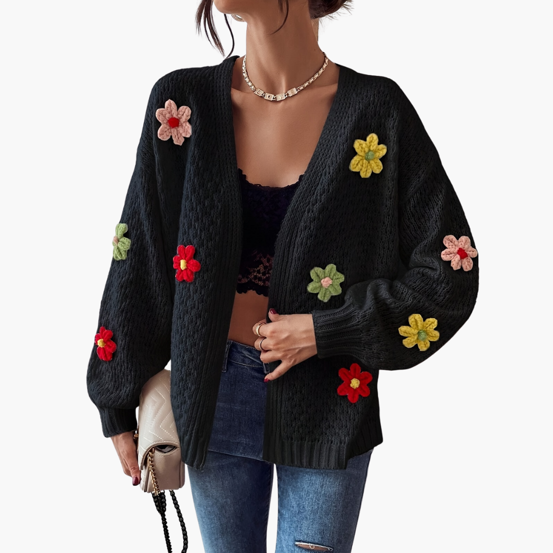 Women's Cardigan with Floral Pattern | Altivaro