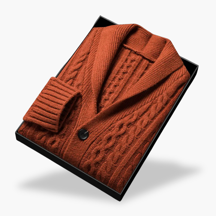 Men's Cardigan Cable Knit Wool | Altivaro