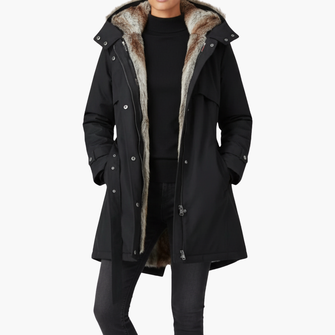 Women's Winter Jacket with Hood and Fur Lining | Altivaro
