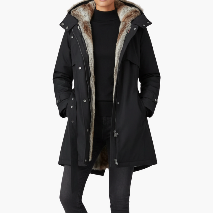 Women's Winter Jacket with Hood and Fur Lining | Altivaro