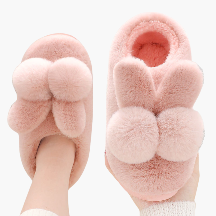 Scarpe ortopediche da donna in pelliccia sintetica con fiocco e pompon | Altivaro
