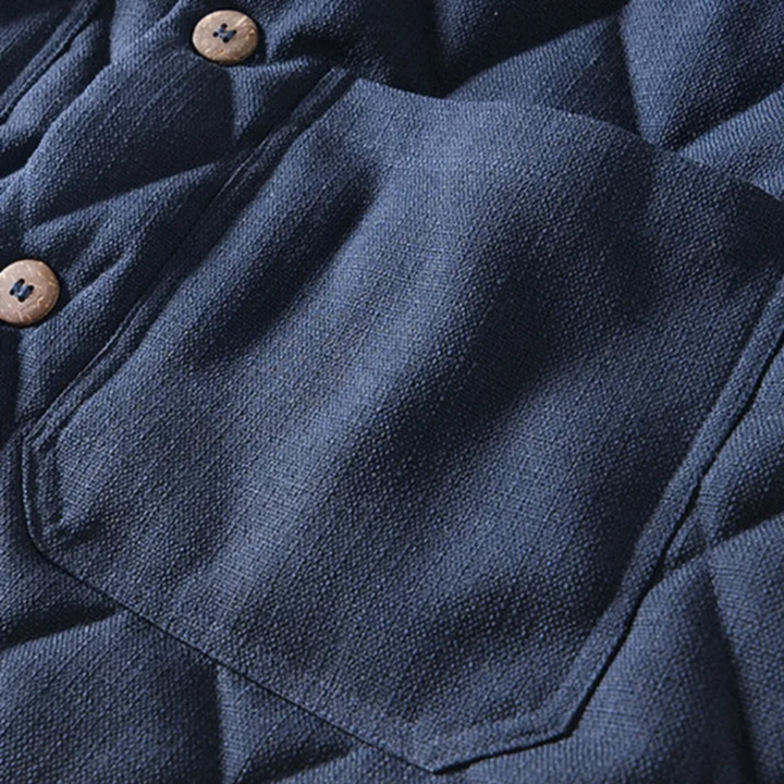 Giacca trapuntata da uomo in cotone blu con bottoni | Altivaro-Altivaro