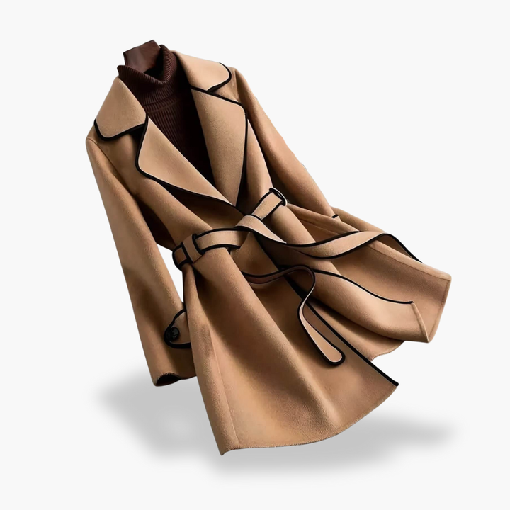 Women's Wool Coat with Elegant Belt | Altivaro