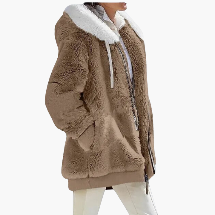 Synthetic Fur Jacket with Hood for Women | Altivaro
