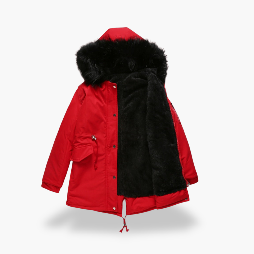 Women's Fleece Jacket with Hood and Fur | Altivaro