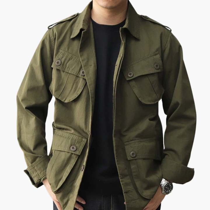 Men's Military Style Jacket with Pockets | Altivaro