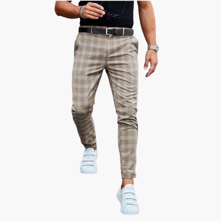 Men's Slim Fit Checkered Pants | Altivaro