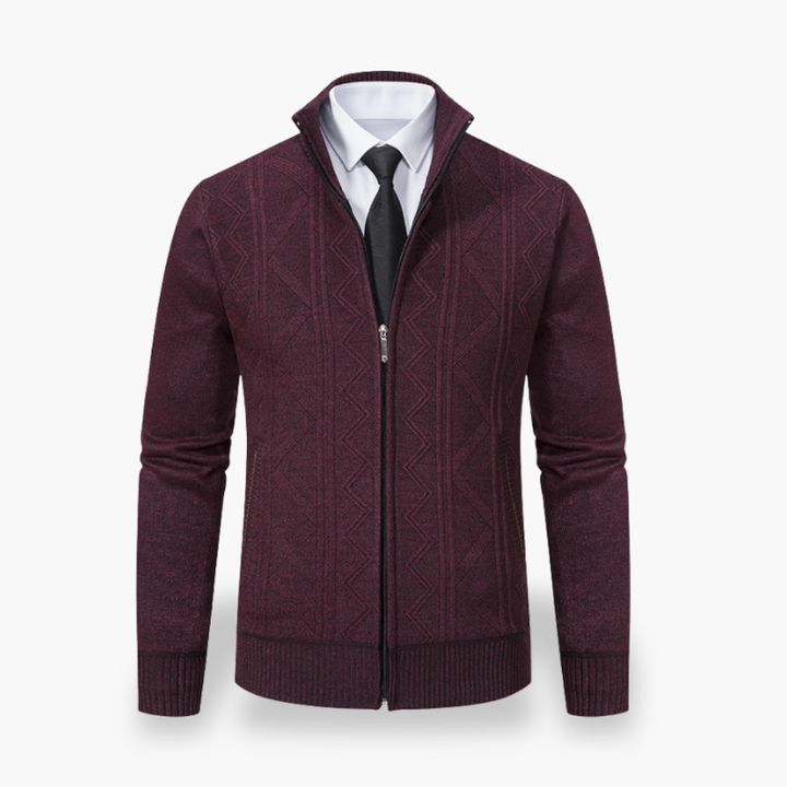 Men's Wool Cardigan High Neck Zip | Altivaro