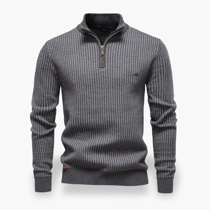 Maglione da Uomo con Mezza Zip Collo Alto | Altivaro