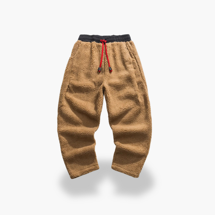 Pantaloni Uomo in Pile con Fascia Rossa | Altivaro