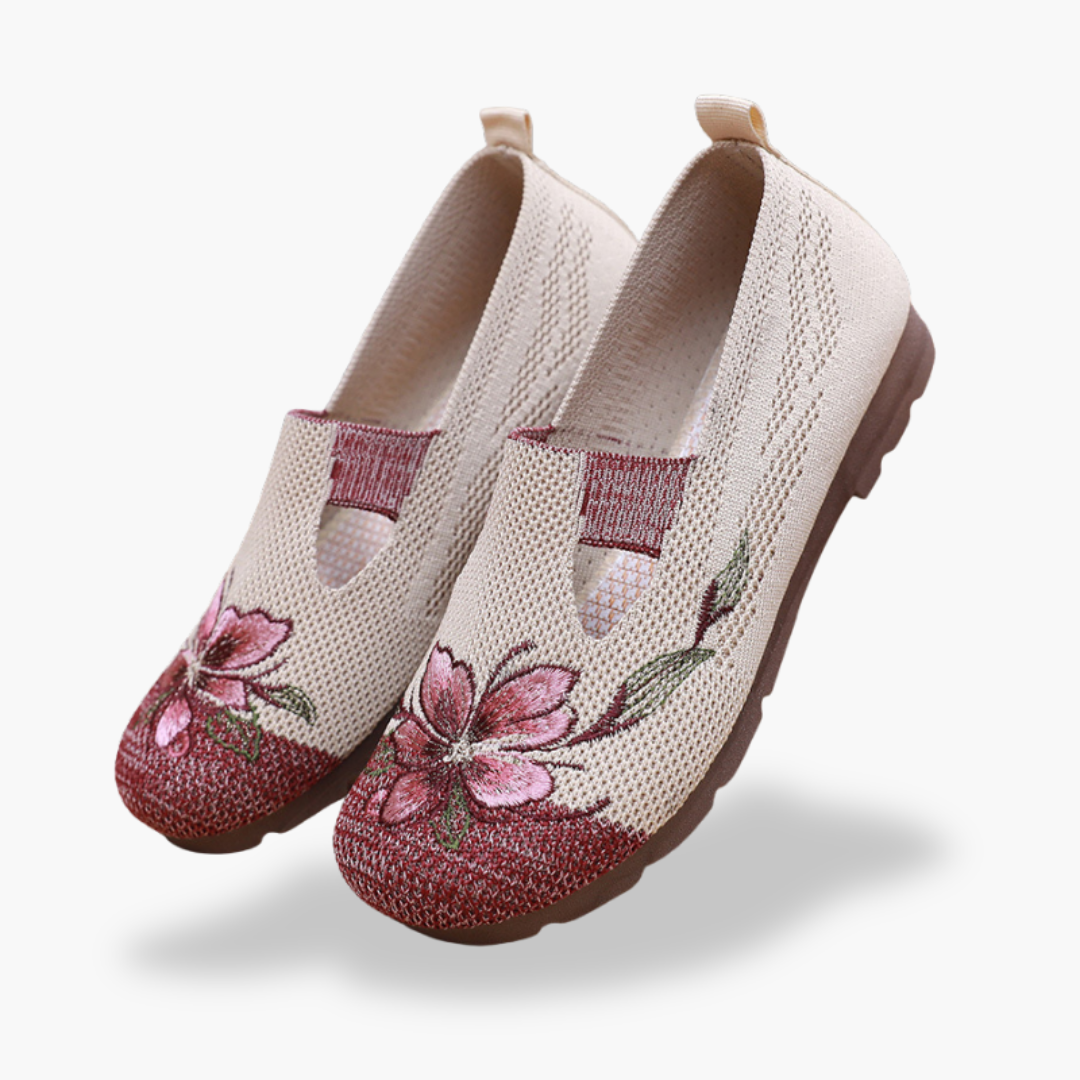 Scarpe ortopediche da donna con fiori ricamati | Altivaro