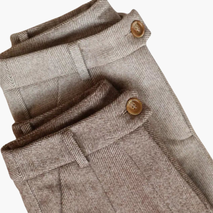 Pantaloni Donna Houndstooth a Sigaretta con Tasche e Cintura | Altivaro