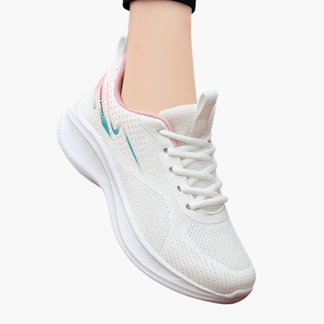 Scarpe sportive ortopediche da donna in rete bianca e nera | Altivaro