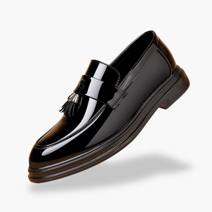 Men's Orthopedic Patent Leather Loafers with Elegant Tassels | Altivaro