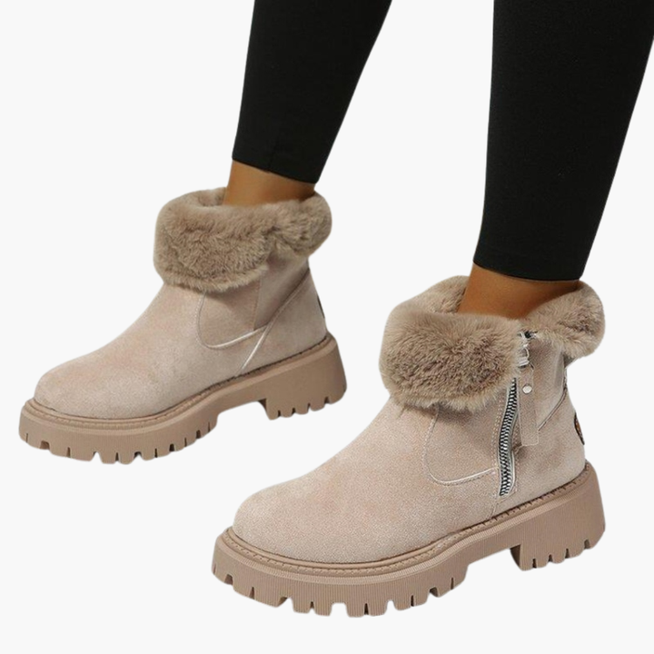 Women's orthopedic ankle boots with zipper and fur | Altivaro