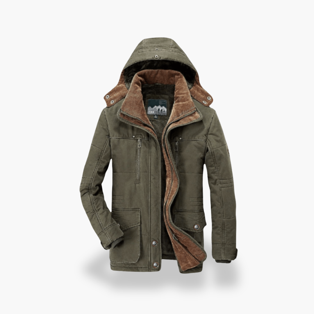 Men's Winter Jacket with Hood Lined with Fleece | Altivaro